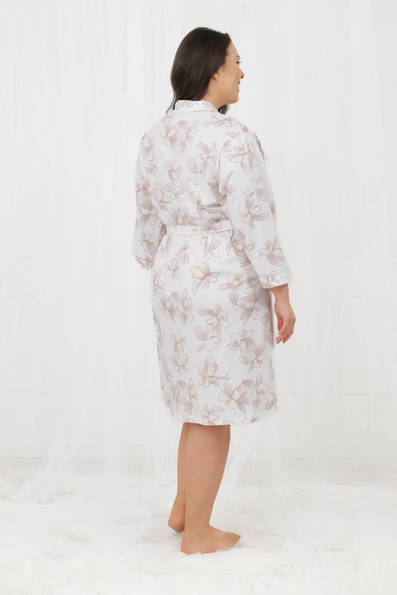 Halat damă Arola Italian Fashion – bumbac, mânecă 3/4, cordon