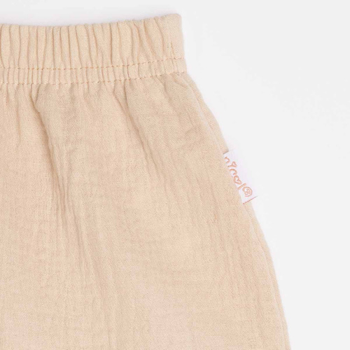 Pantaloni scurți pentru fete Nicol 224317 mușelin 100% bumbac vară-bej