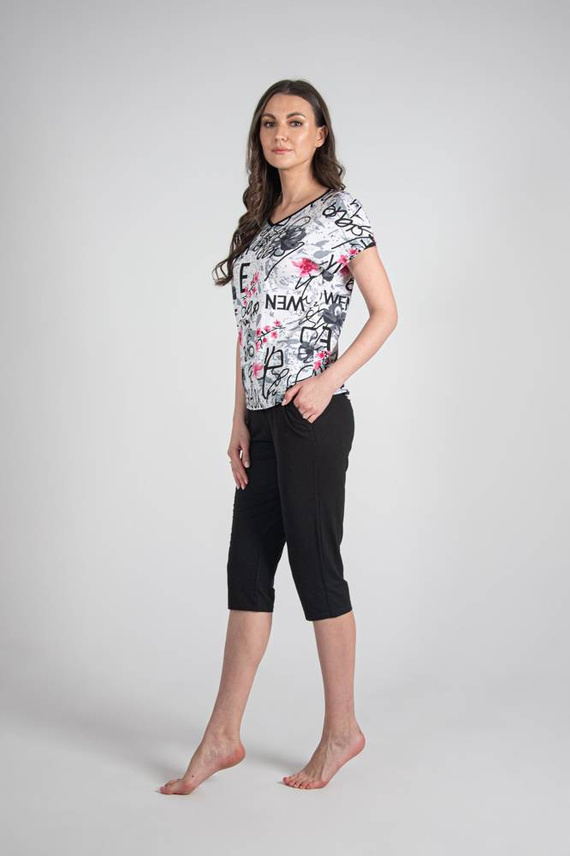 676 Pijama de damă cu talpă Forex - alb