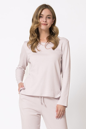 Pijamale damă Leveza 1813 Yuki lavandă 100% bumbac mânecă lungă
