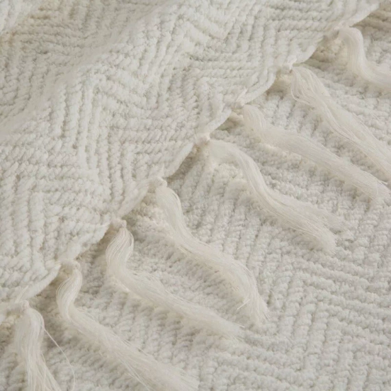 Milo Pătură cuvertură de pat cu franjuri Eurodraperii albe