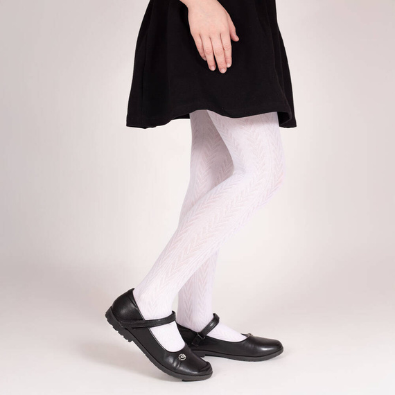 141804 W3 Nicol colanti jacquard - alb