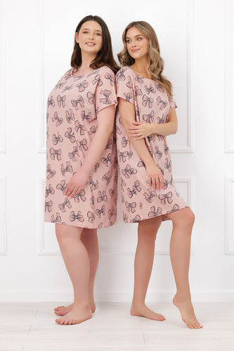 Italian Fashion Silano cămașă de noapte damă 100% bumbac mânecă scurtă confortabilă