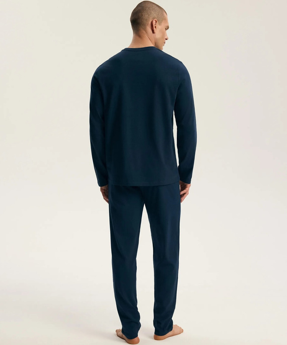 Henderson Froze 45492 Pijamale bărbați lungi 100% bumbac Navy