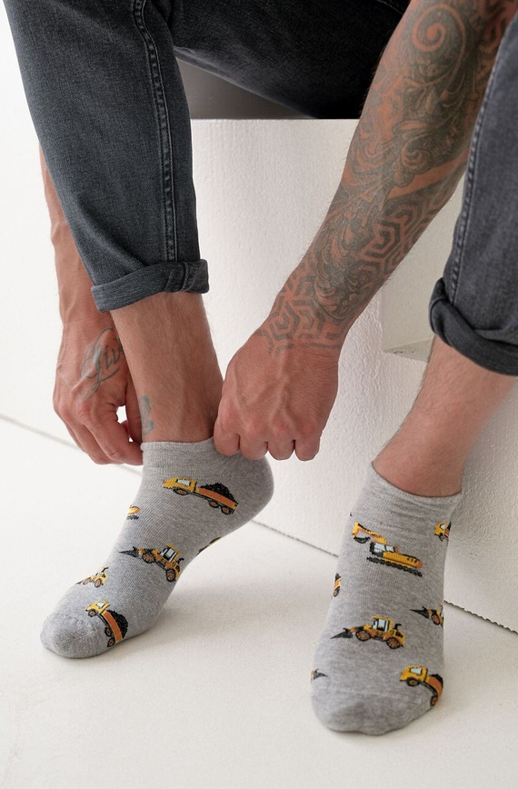 1108-048 Camioane și excavatoare Milena picioare bărbați - calitate poloneză - melange