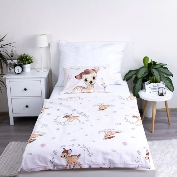 Bambi deer Lenjerie de pat din bumbac pentru pat de Jerry Fabrics, bej