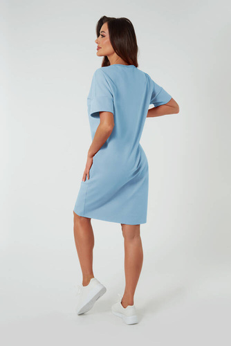 Tunică cu mânecă scurtă pentru femei Stella Italian Fashion - albastru