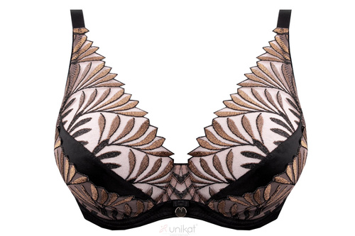 Unikat Evani sutien soft negru broderie confort susținere bust mare