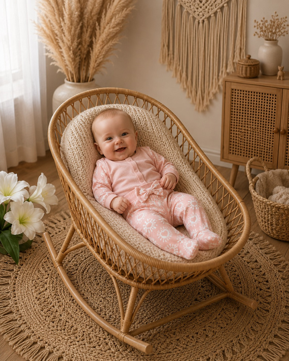 Pantaloni de pijama pentru bebeluși Mamatti PG16315 cu talie înaltă, roz, din bumbac