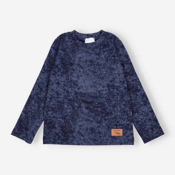 Bluză de băieți cu mânecă lungă KAR-1021 Lagarto Verde, bleumarin - bumbac cu elastan, producție poloneză