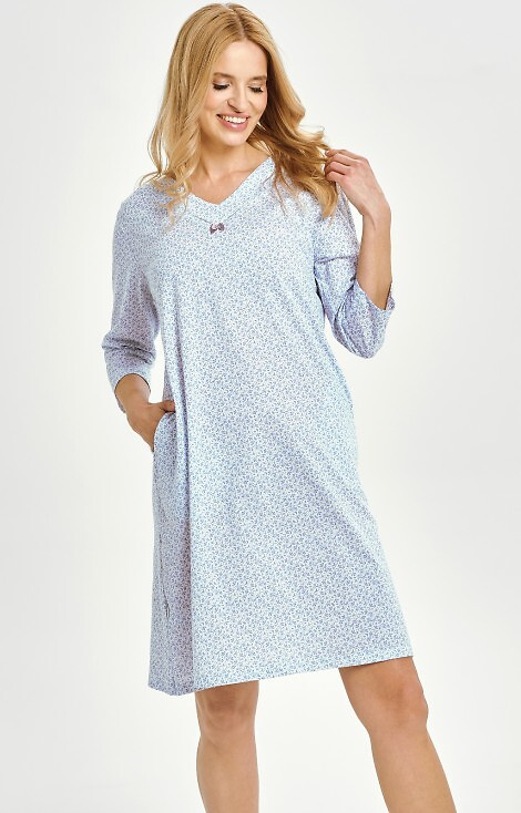 3449 Cămașă de damă Debora Taro – 100% bumbac, mânecă lungă, buzunare, decolteu în V