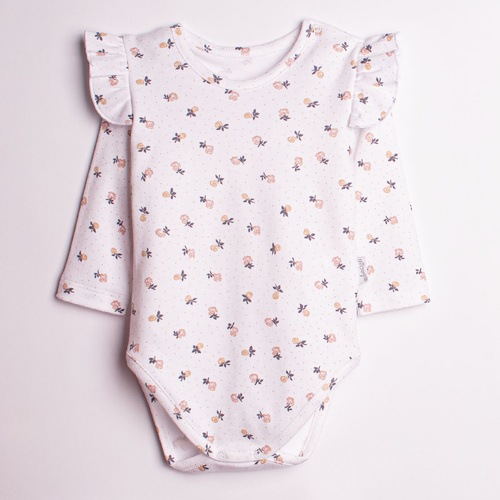 Body pentru fetiță Nicol 220097 – 100% bumbac, mânecă lungă, imprimeu floral