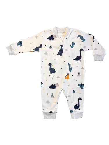 Mamatti PS15541 salopeta pentru bebelusi fara picioare - cu dinozauri, prins cu fermoar
