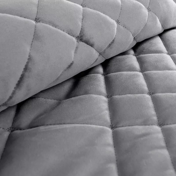 Ria 6 Cuvertură de pat decorativă din velur. Perdele euro din oțel