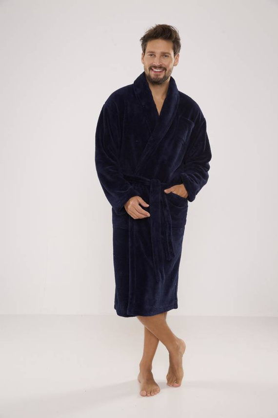 811 De Lafense halat de pluș pentru bărbați - albastru marin