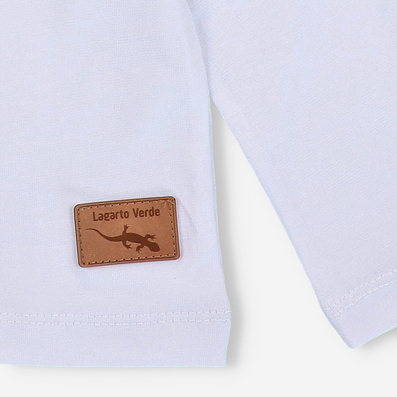 KAR-1011/BIA Bluză băiat cu mâneci lungi Lagarto Verde albă