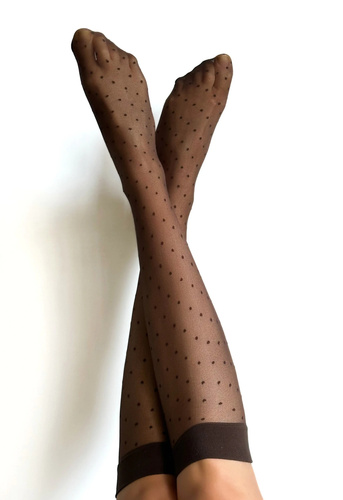 Șosete până la genunchi Puntini Veneziana cappuccino – delicate, cu bandă necompresivă | Confort și eleganță