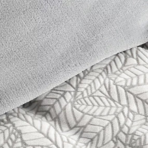 Lenjerie de pat din velur Flano 3 frunze Eurofirany gri