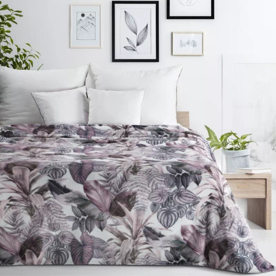 Davos 2 Cuvertura de pat frunze Eurofirany mov gri