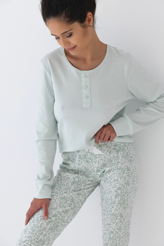 Pijama pentru femei Sensis Interlock Olive - mentă