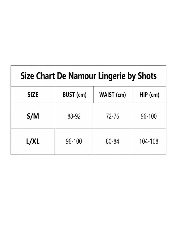 SHOTS De Namour babydoll din plasă cu dantelă DEN113 negru, cu dantelă și chiloți