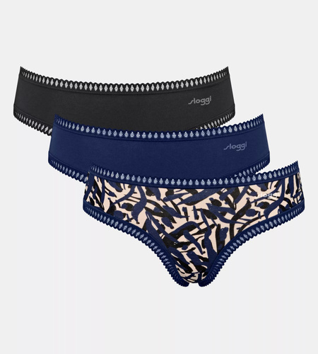 GO Crush C3P Hipster Sloggi pentru femei 3-Pack - M008 bleumarin