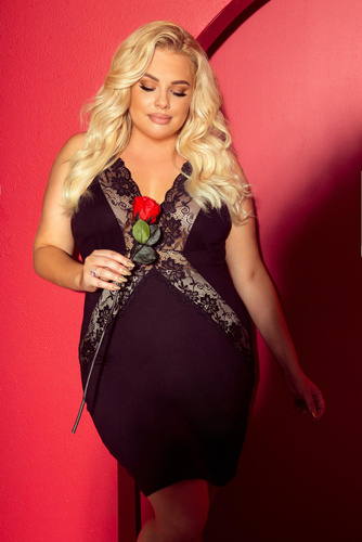 879 Agnes Forex cămașă de noapte - negru