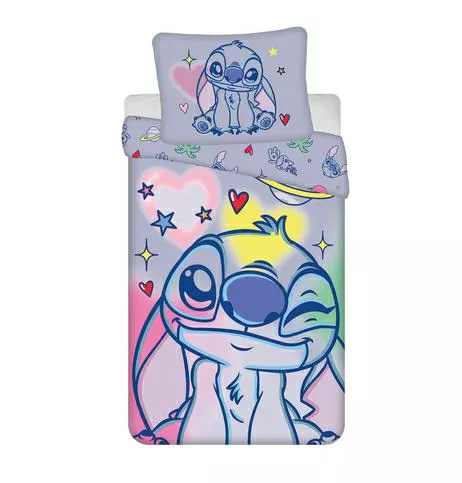 Lenjerie de pat din bumbac 140x200 Lilo and Stitch albastră 70x90 Jerry Fabrics