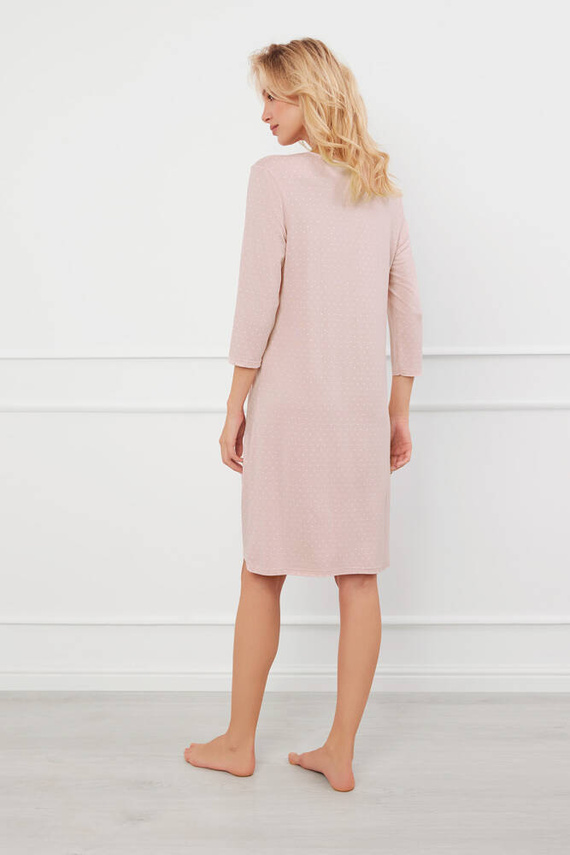 Puntini 3/4 cămașă de noapte Italian Fashion - roz pudră 