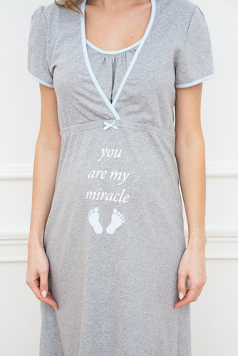 Carlina Chemise pentru sarcină și alăptare Italian Fashion - melange/blue