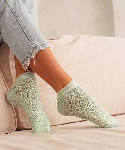 1504-002 Picioare ajurate femei Milena - verde pastel