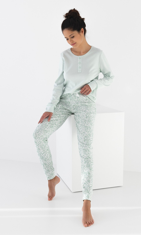 Pijama pentru femei Sensis Interlock Olive - mentă