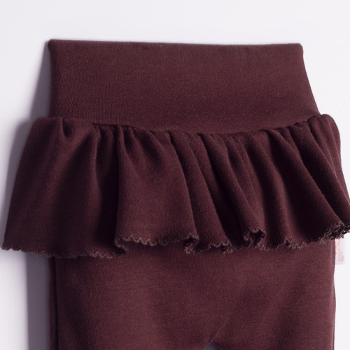 Nicol Hania 226017 Pantaloni fete 100% bumbac cu volănaș maro
