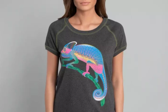 Cămașă de noapte Volta cu mânecă scurtă Italian Fashion - melange închis/verde