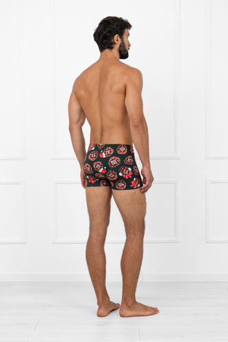 Pantaloni scurți boxer pentru bărbați Cono Italian Fashion – bumbac, elastan, model de Crăciun