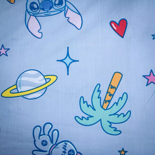 Lenjerie de pat din bumbac 140x200 Lilo and Stitch albastră 70x90 Jerry Fabrics