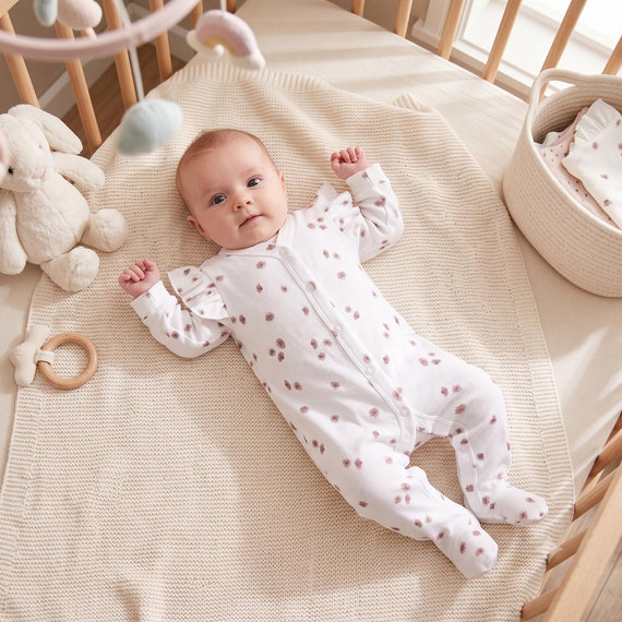 Nicol Hania 226031 Salopetă pentru bebeluși din bumbac cu flori