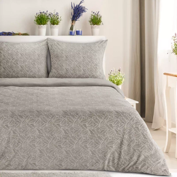 Lenjerie de pat din velur Flano 3 frunze Eurofirany bej