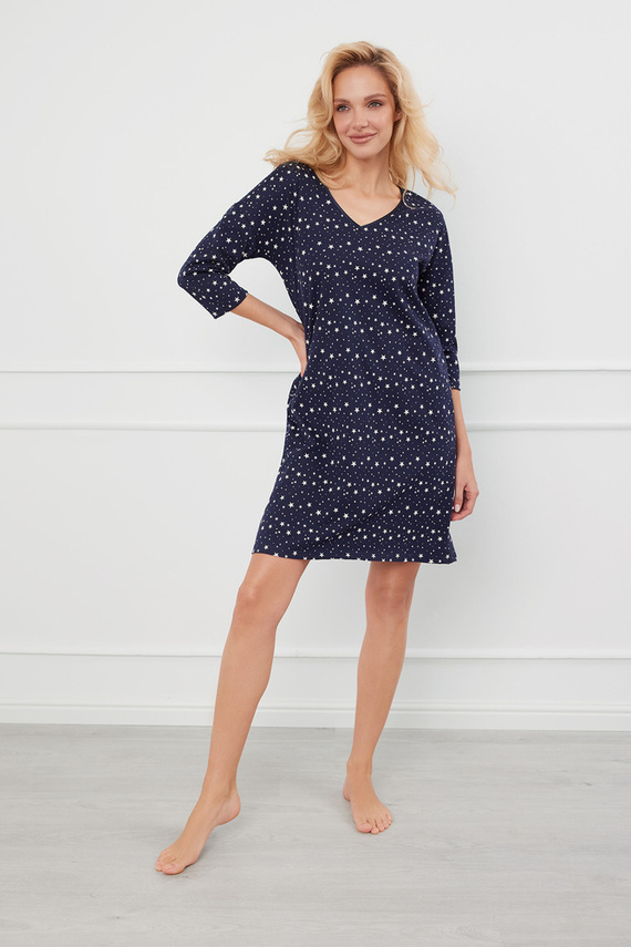 Cămașă de noapte Libra, mânecă 3/4 Modă italiană - print 