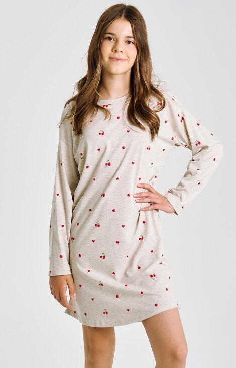 3504 Adele Taro melange – Cămașă fete cu mâneci lungi, bumbac