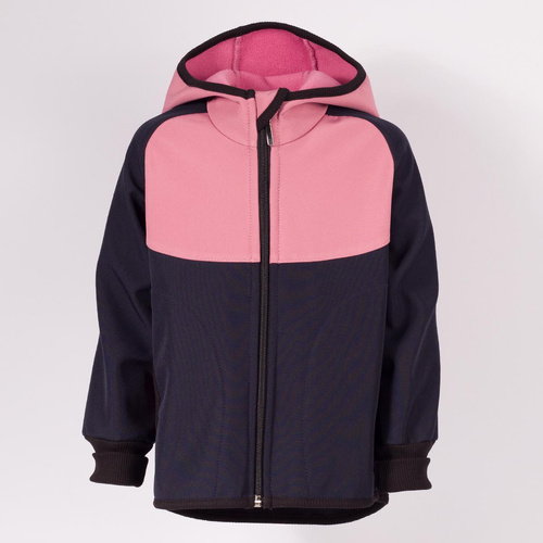 229040 Nicol Geacă softshell pentru copii cu polar, glugă și elemente reflectorizante - roz