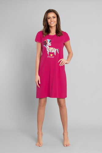 Rochie de noapte nebună cu mânecă scurtă Italian Fashion - crimson 