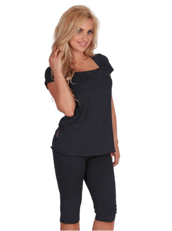 919 Dots Pijama de damă - albastru marin