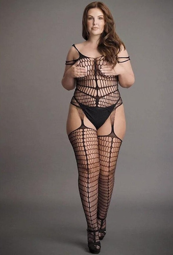Bodystocking DES021 Le Désir plus size, body senzual din plasă