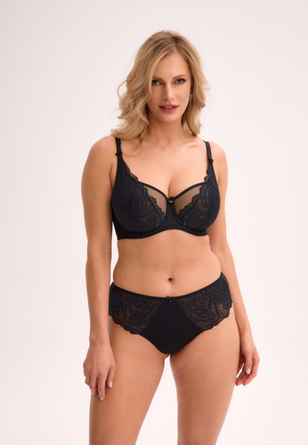 Sutien Balconette Jessia Gaia Soft-Balconette BS 1229 – moale, senzual, cu dantelă, negru