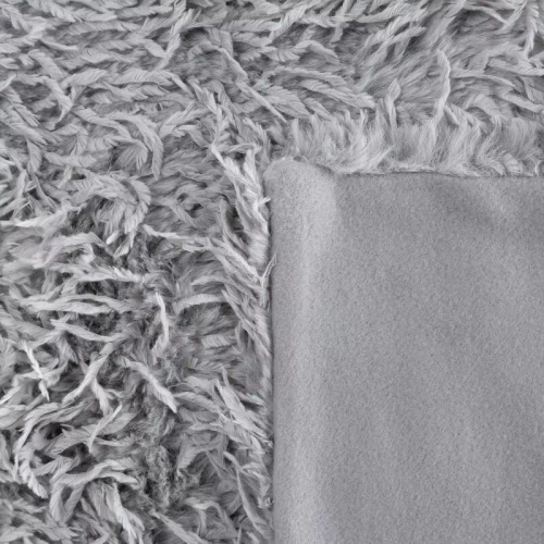 Pătură Adore, cuvertură de pat cu blană, eurodrape, argintie