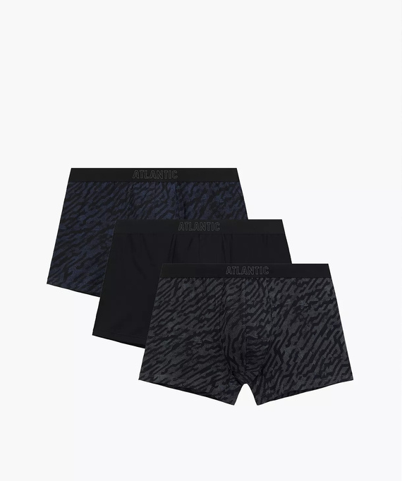 Atlantic 3MH-239 A3 Boxeri bărbați 3-pack Bumbac Gri închis Negru Indigo