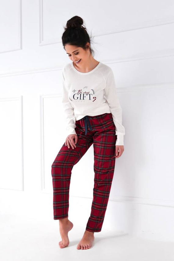 Pijama pentru femei Maribel Interlock Sensis - crem