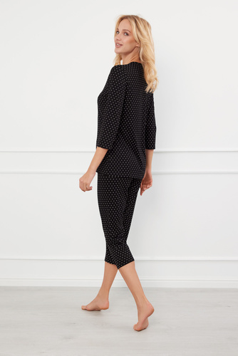 Pijama 3/4 pentru femei Puntini Italian Fashion - negru 