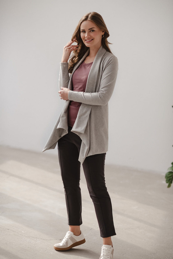 Cardigan de maternitate Mama Wrap Milk&Love, culoare gri deschis